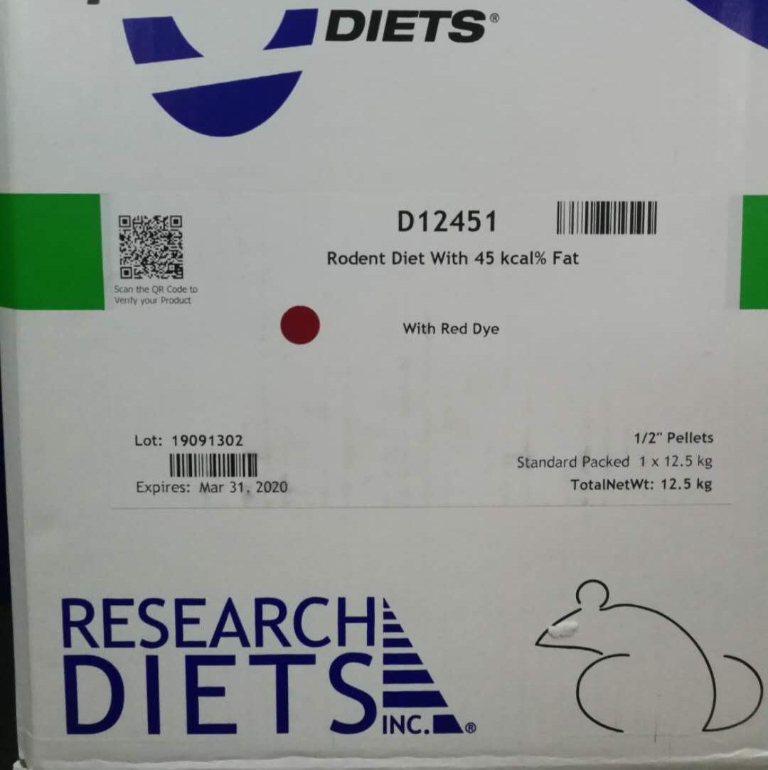 Research diets货号D12451高脂饲料45%上海睿安生物13611631389