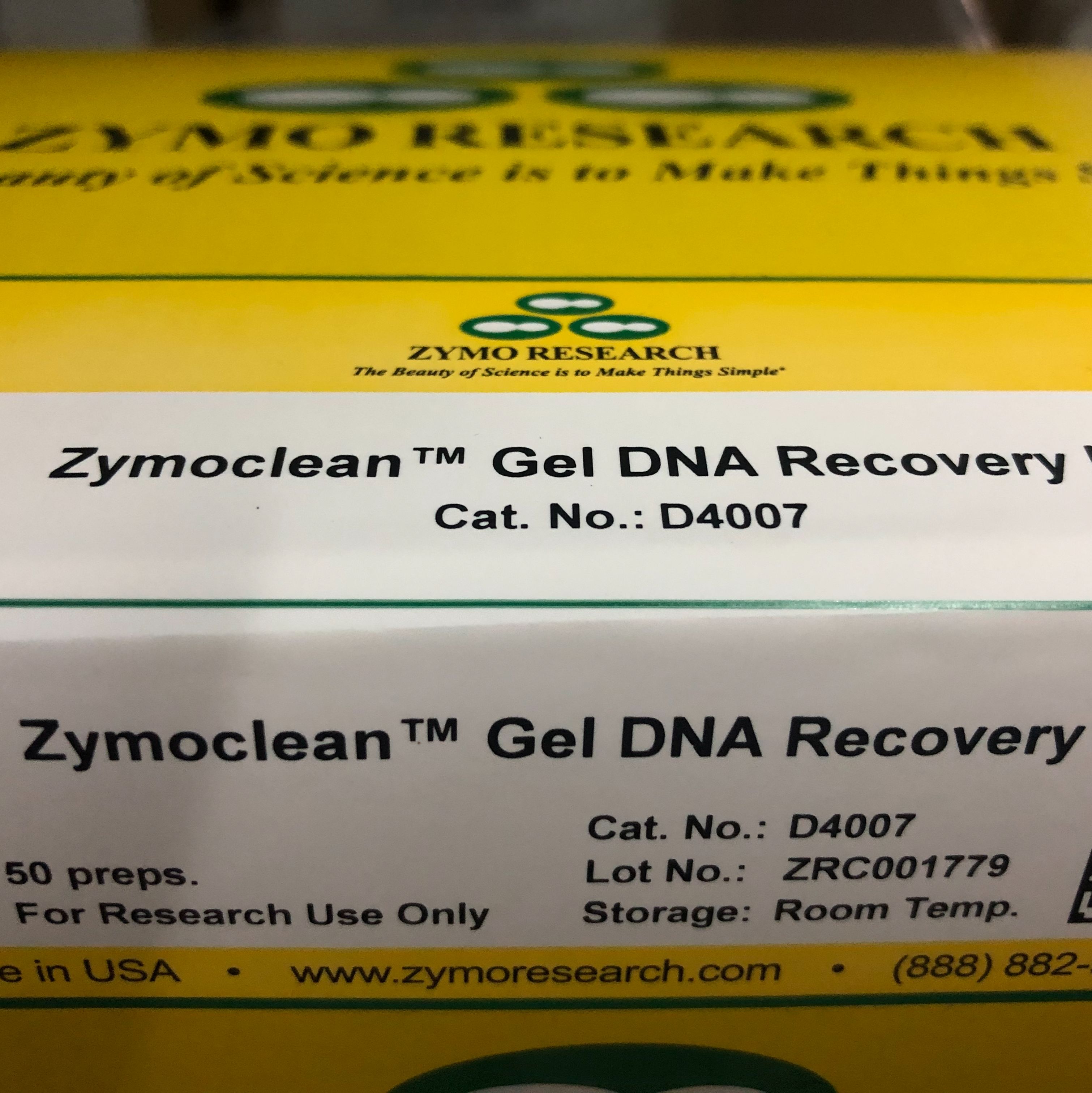 Zymo Research货号D4007凝胶回收试剂盒Zymoclean Gel DNA Recovery Kit上海睿安生物13611631389