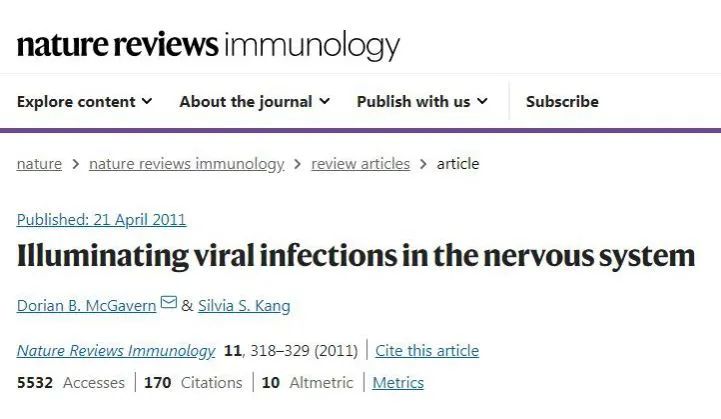 Nature免疫学综述｜病毒感染神经系统的手段与对策