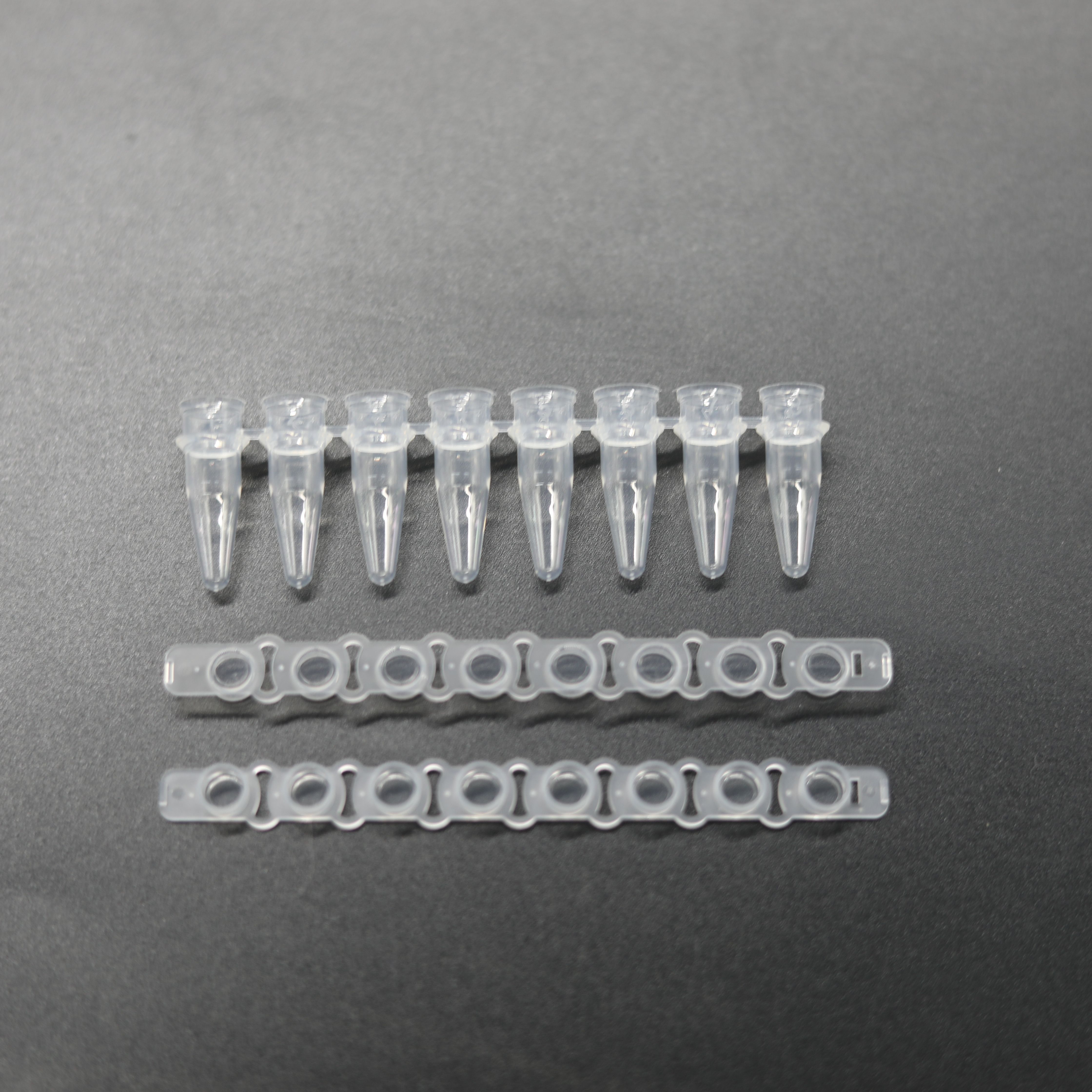 常规A款-0.2ml PCR 八联排管+光学平盖，透明