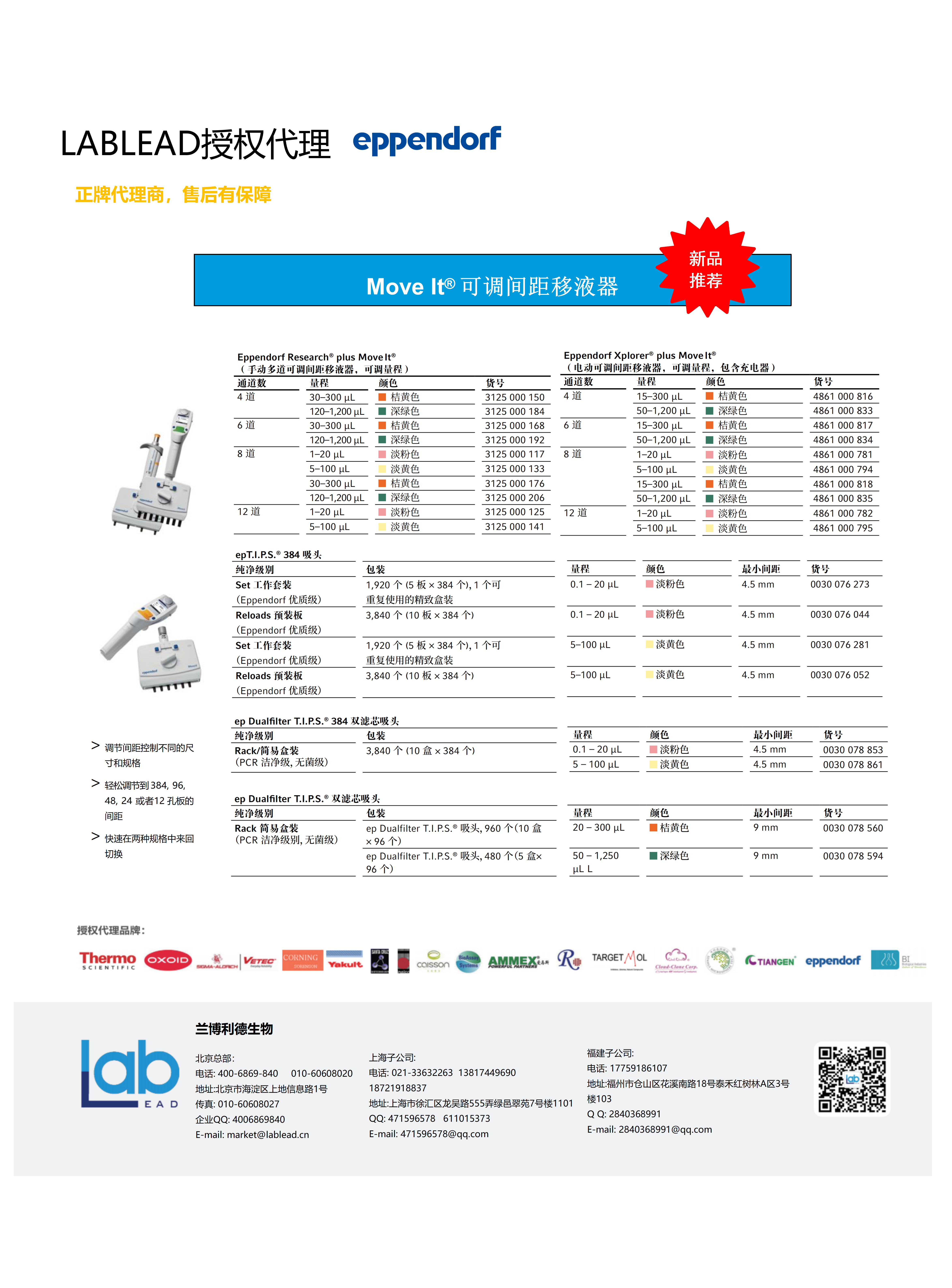 eppendorf新品上线,可调间距移液器——Move It为你保持更好的平衡度