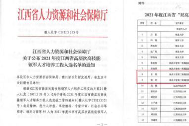 喜讯！南昌大学第二附属医院宋莉、王恺教授入选江西省高层次高技能领军人才培养工程