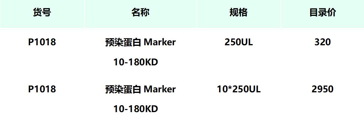 预染蛋白Marker 10-180KD 买一送一!