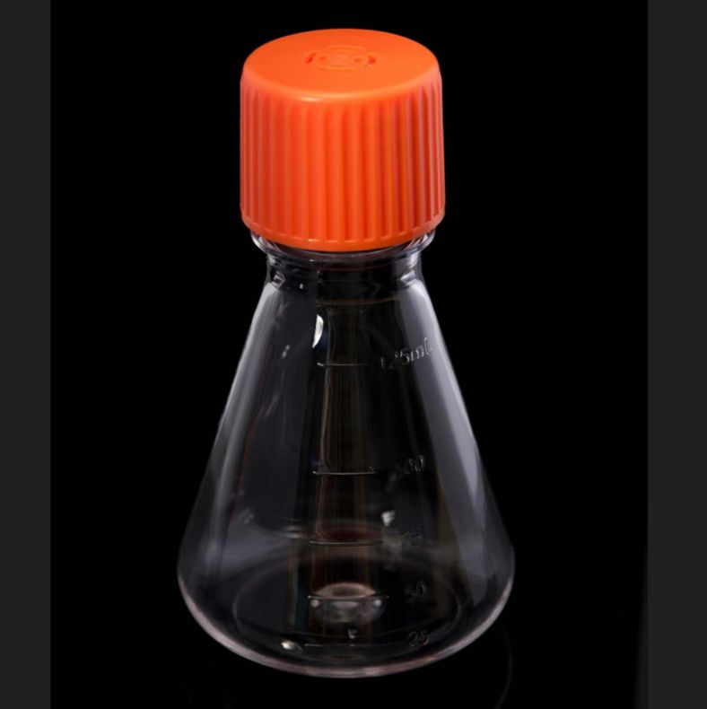 125ml 三角摇瓶；PETG，透气盖，灭菌
