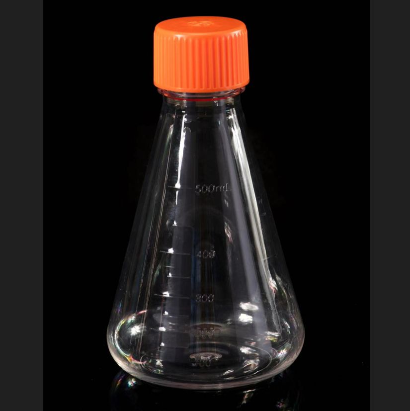 500ml 三角摇瓶；PETG，透气盖，灭菌