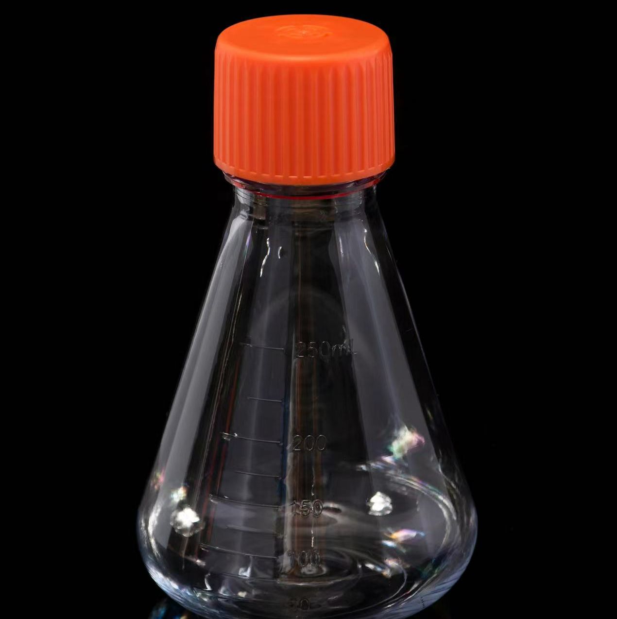 250ml 三角摇瓶；PETG，透气盖，灭菌