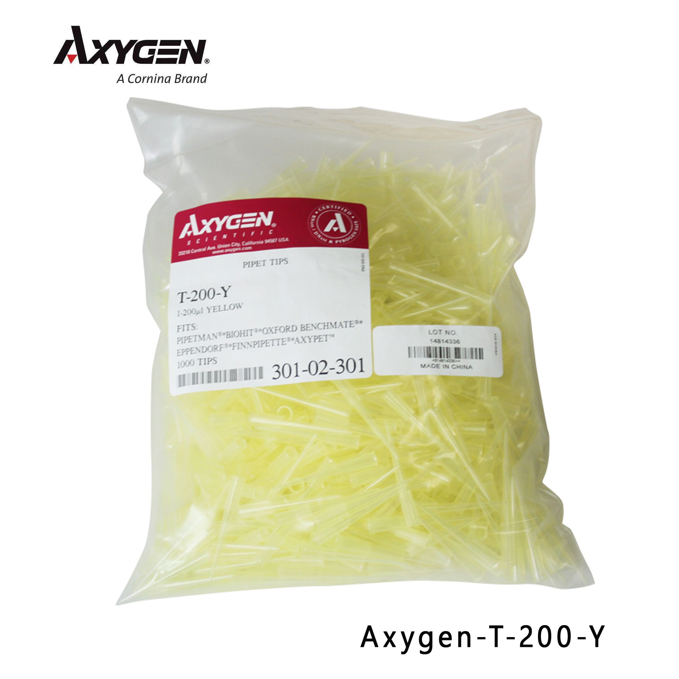 爱思进Axygen T-200-Y 200ul黄吸头