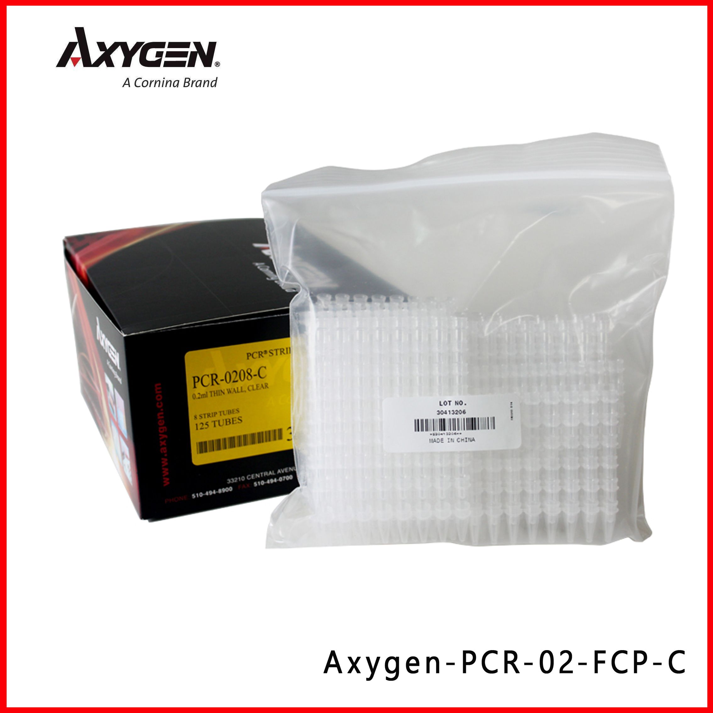 爱思进Axygen PCR-02-FCP-C 0.2ml 非荧光定量八排管平盖