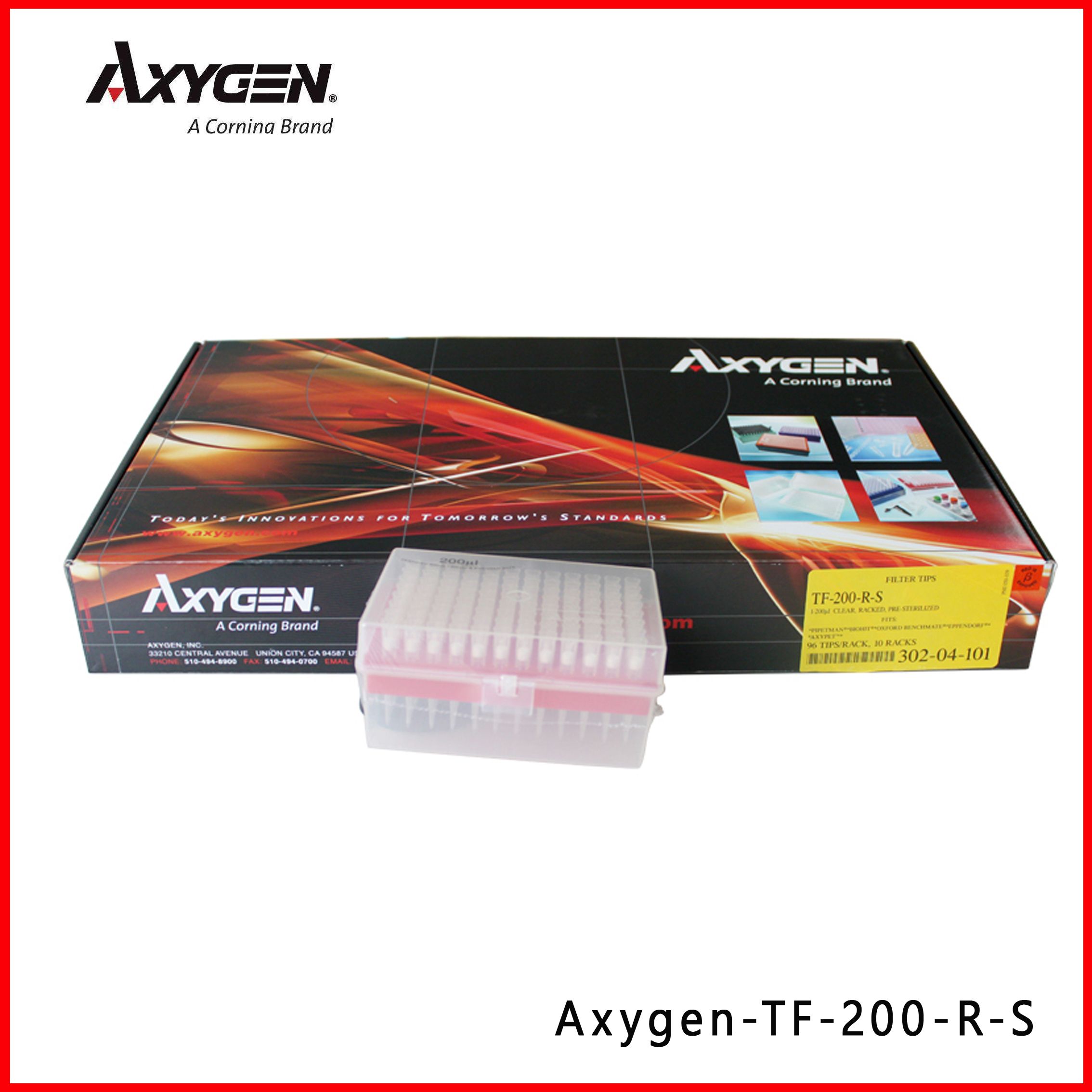 爱思进Axygen TF-200-R-S 200ul带滤芯无菌盒装黄吸头