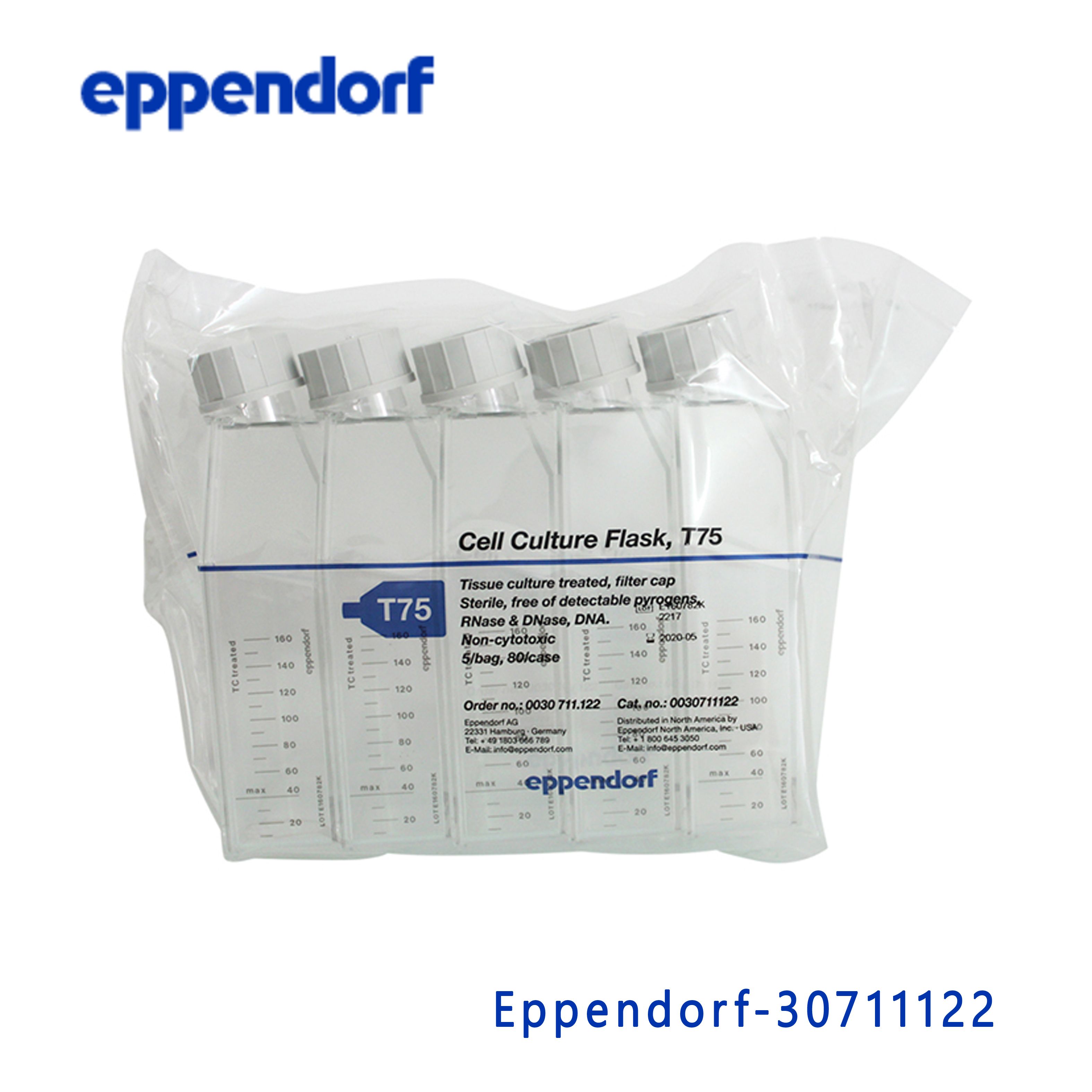 艾本德Eppendorf 30711122 细胞培养瓶，T-75，TC处理，透气盖，无菌，无细胞毒性，