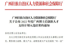 广西壮族自治区人民医院两名博士后入选 2022 年度广西博士后创新人才支持计划