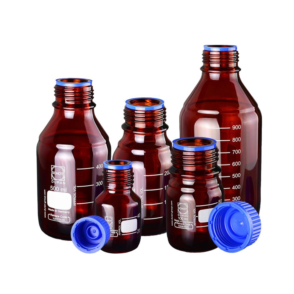 Duran/Schott 218064455SC 500ml棕色蓝盖试剂瓶，500ml/个，10个/箱