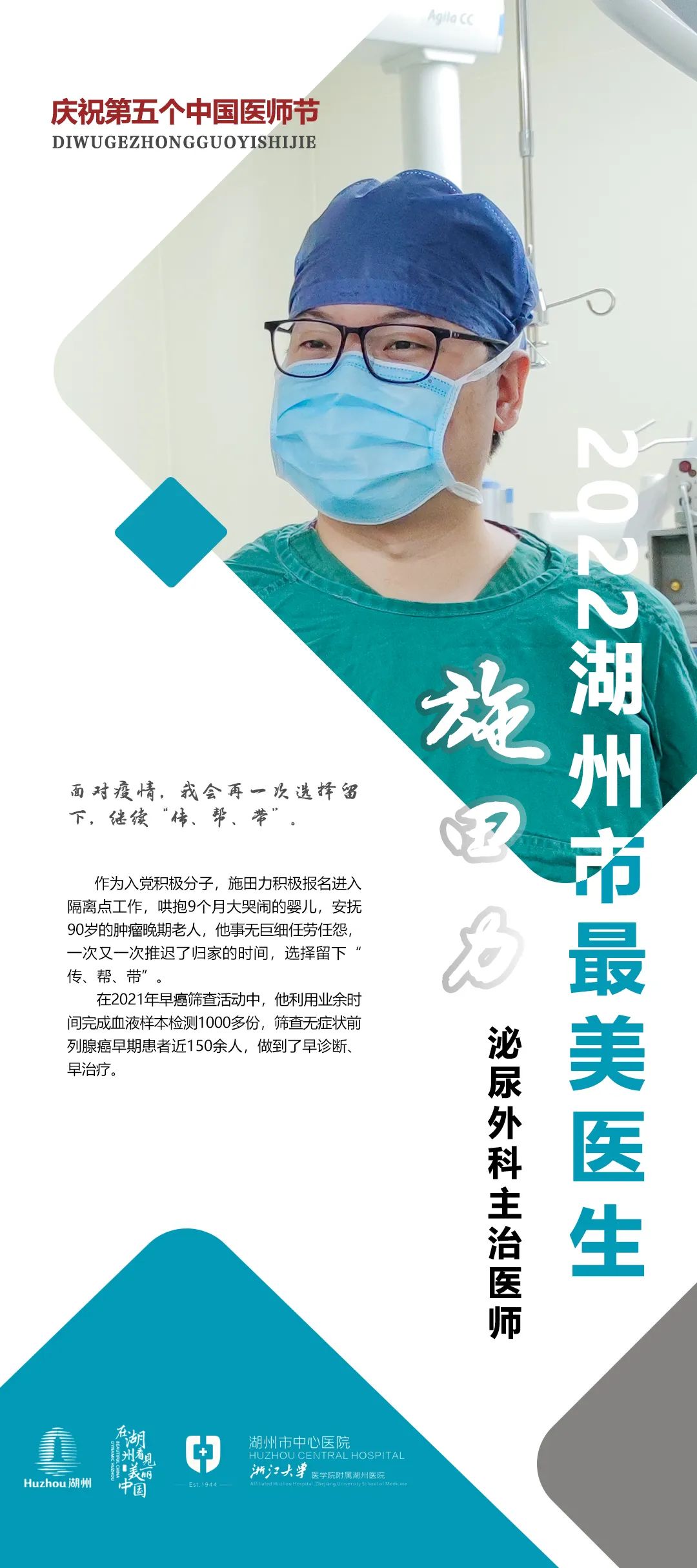 恭喜！湖州市中心医院 6 名医生获评 2022 年度湖州市「最美医生」