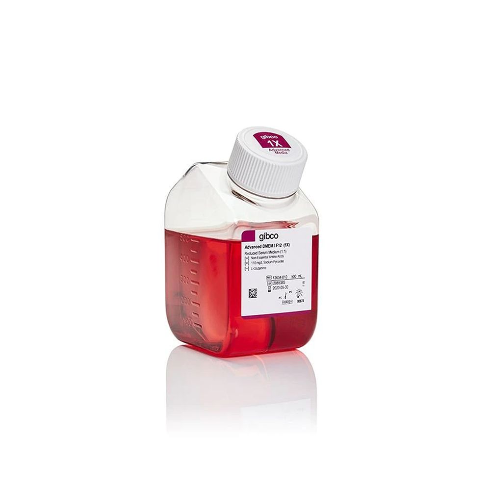 Invitrogen 12634-010 Advanced DMEM/F-12 培养基（ 含bing酮酸钠、葡萄糖，不含L-谷氨酰胺、HEPES），500Ml/瓶