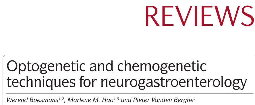 Nature胃肠病学综述｜神经胃肠病学研究中光遗传和化学遗传技术应用