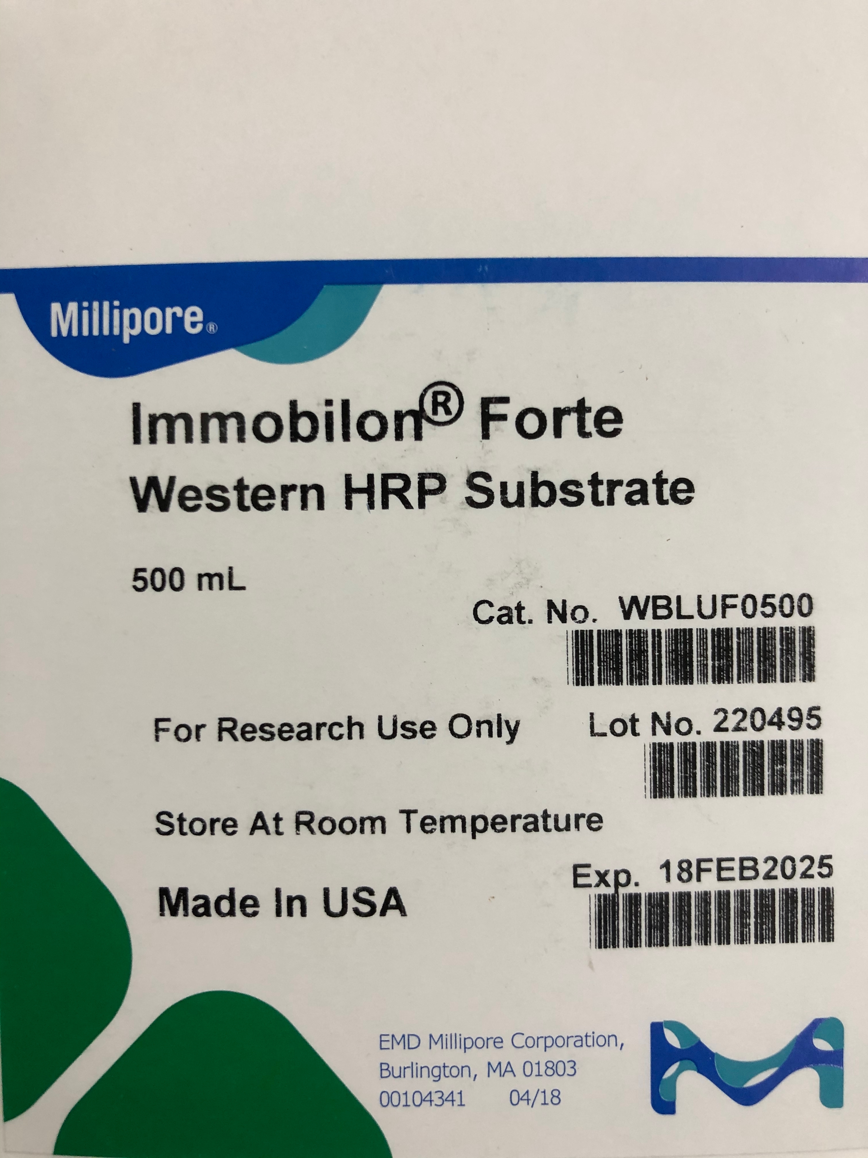 Millipore货号WBLUF0500发光液1361163