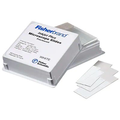 Fisherbrand InkJet及InkJet Plus载玻片 90°转角 带正电荷 白色 144片/盒 12-550-109