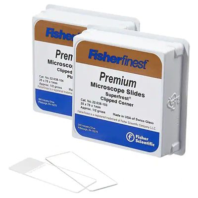 Fisherbrand Fisherfinest Premium剪切角载玻片 带磨砂标签 144片/盒 22-038-105