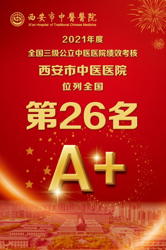 2021 年度三级公立中医医院绩效考核成绩西安市中医医院排名第 26 名等级为 A+