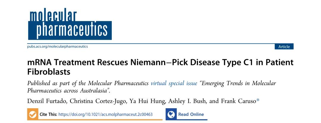 Mol Pharm丨编码NPC1的mRNA治疗可挽救罕见病Niemann-Pick病C1型