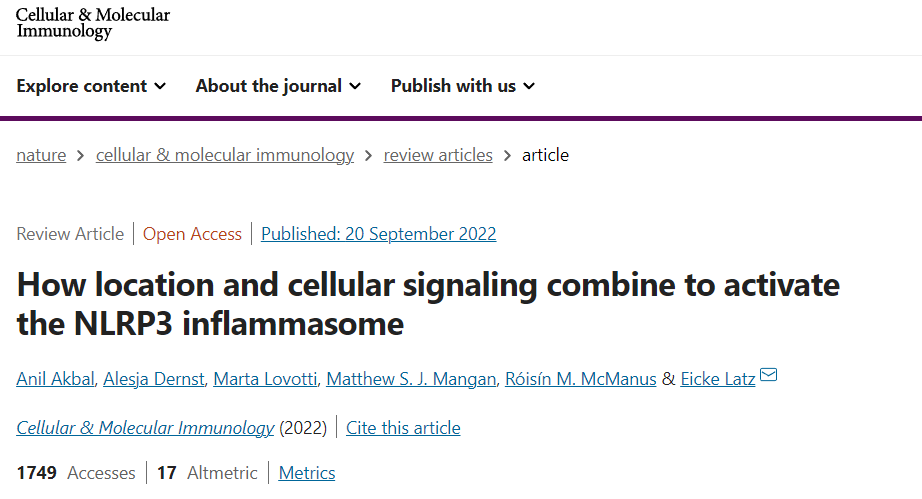 科“炎”直通车丨NLRP3炎性小体激活调控与靶向药物研究综述