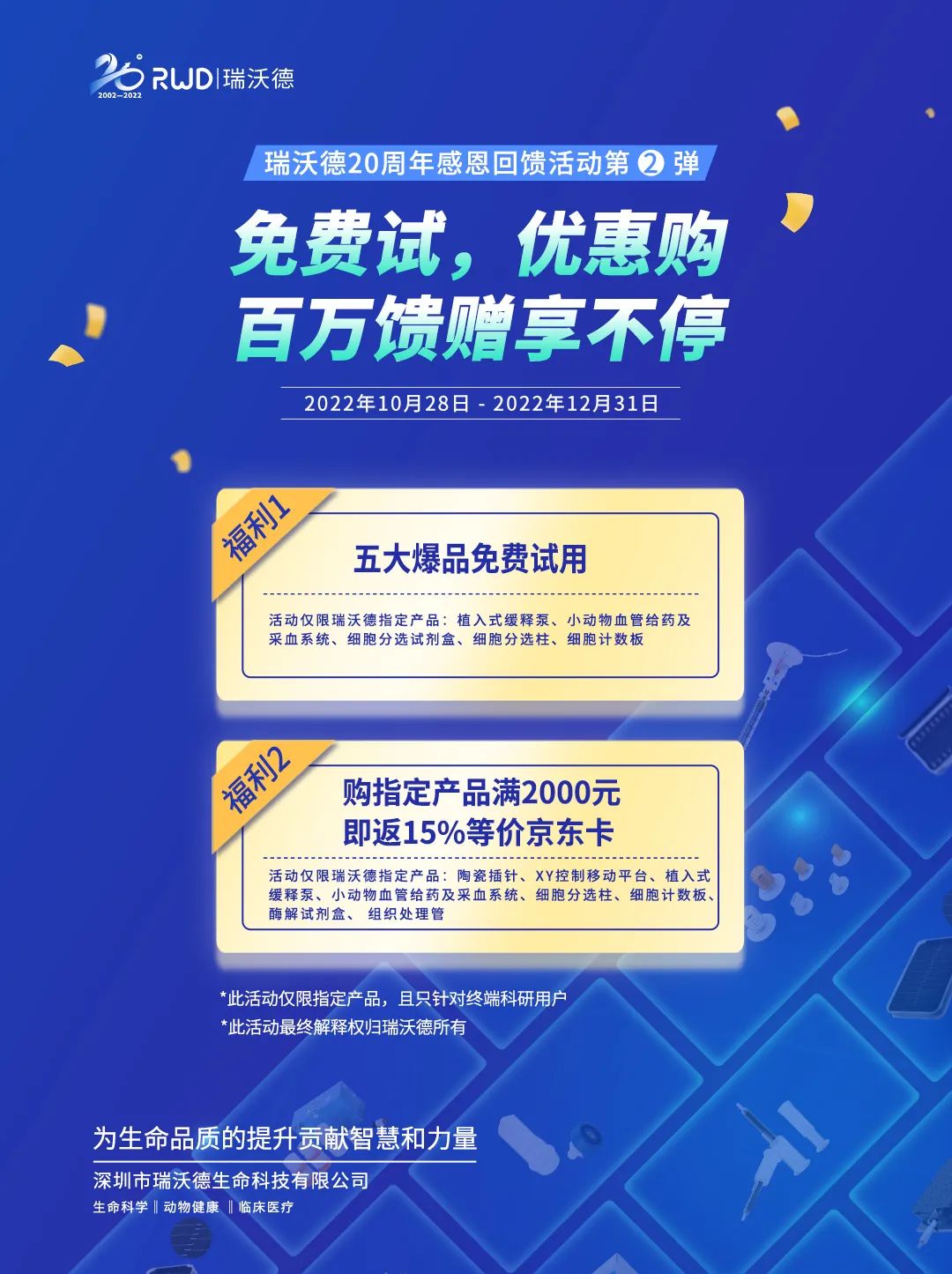 20周年感恩回馈第②弹 | 免费试，优惠购，百万馈赠享不停！