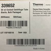 Nunc货号339652现货50ml聚丙烯锥形离心管(聚丙烯)无菌19121878899上海