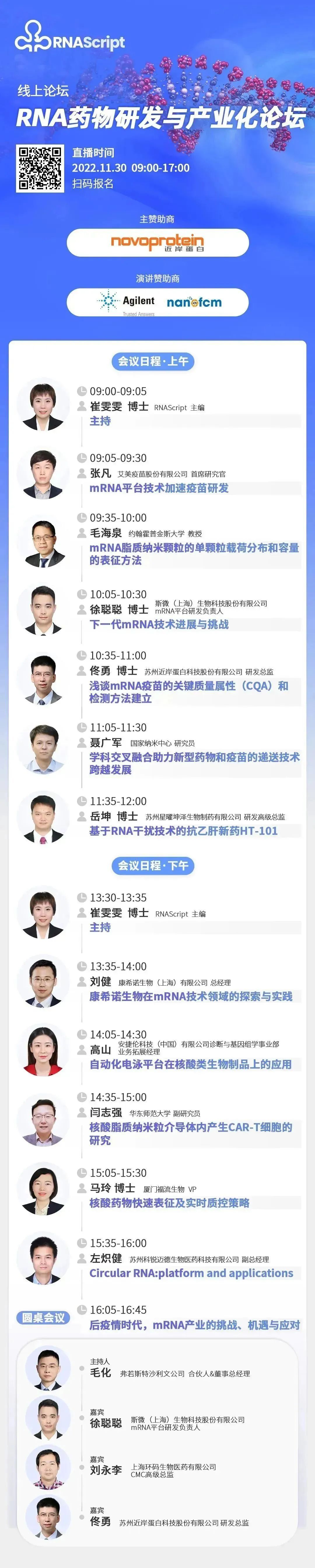 11月30日 | RNA药物研发与产业化论坛