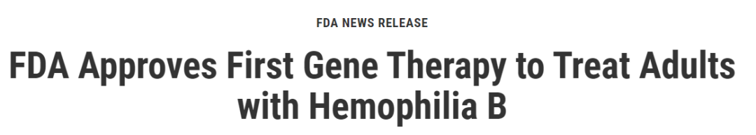 Hemgenix首次获批血友病B基因治疗药物！