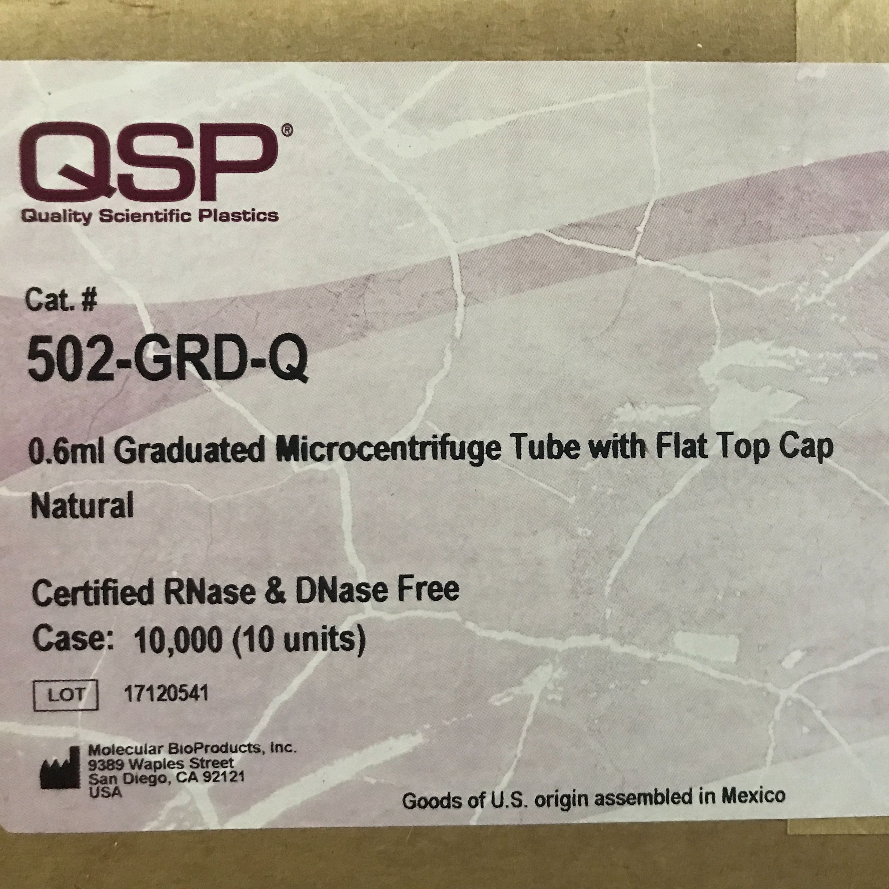 QSP货号502-GRD-Q现货0.6ml微量离心管(带刻度)13611631389上海睿安生物
