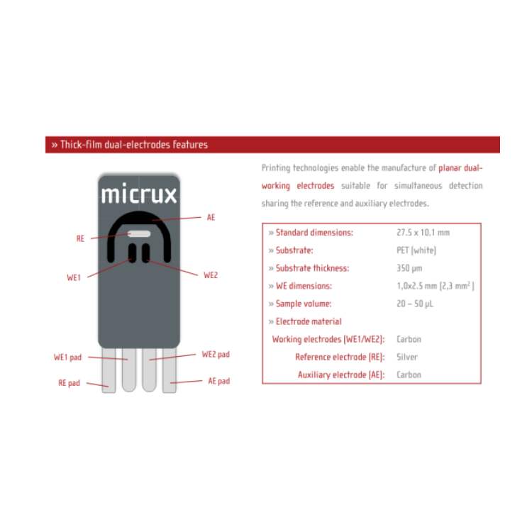 Micrux丝网印刷电极/厚膜碳电极