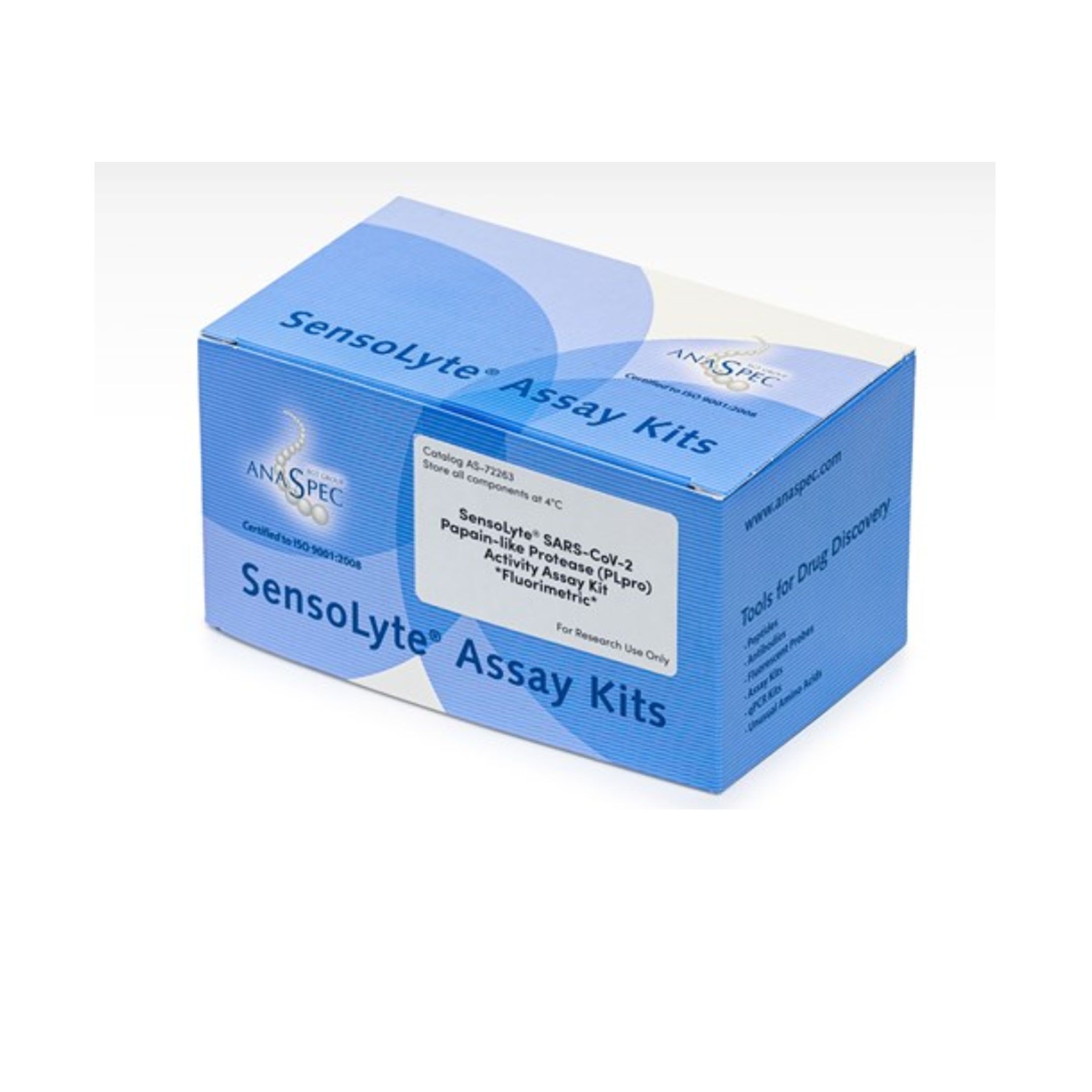 AnaSpec AS-72263SensoLyte®SARS-CoV-2类木瓜蛋白酶（PLpro）活性测定试剂盒*荧光法*，1 kit，SensoLyte® SARS-CoV-2 Papain-like Protease (PLpro) Activity Assay Kit *Fluorimetric*