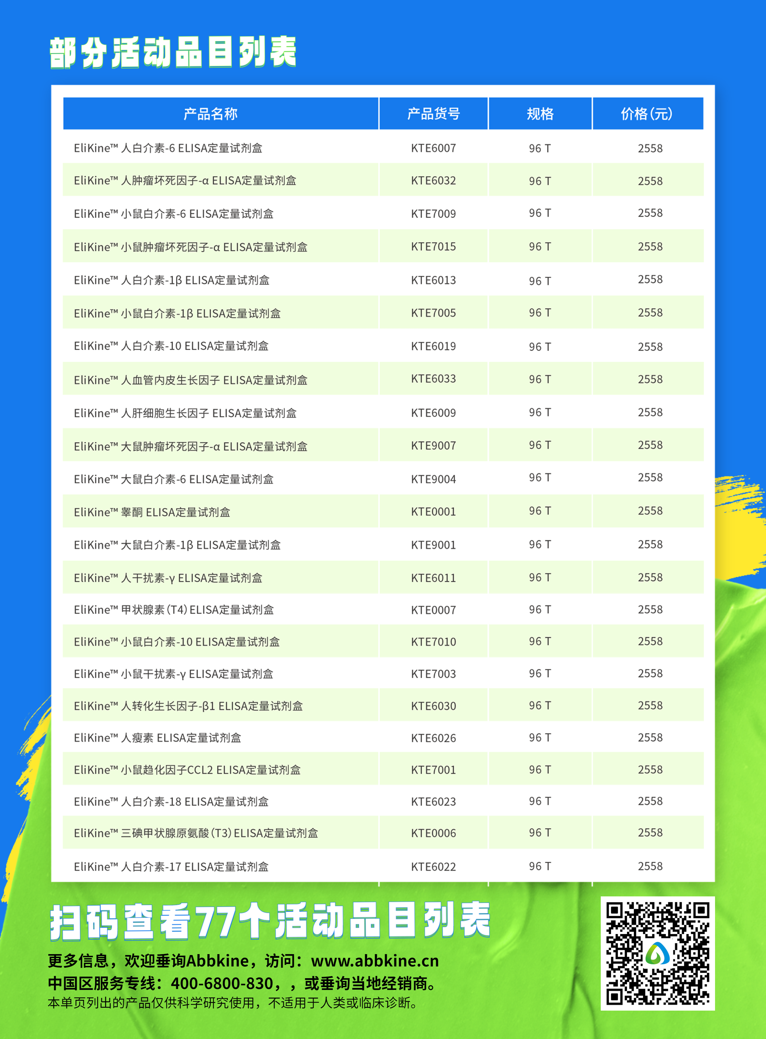 开学宠粉季,ELISA Kit买四赠一!