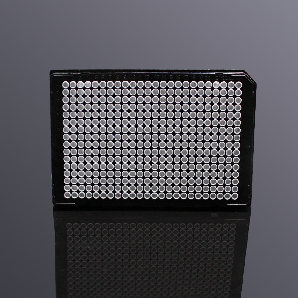 384孔40ul单切角PCR板,A24切角,黑框,白管
