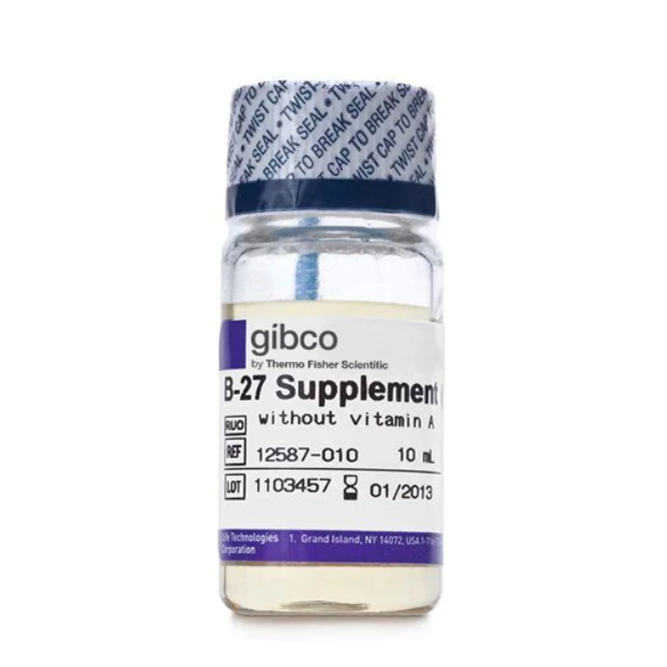 Gibco™12587-010 B-27™ 添加剂 (50X)，去除维生素 A
