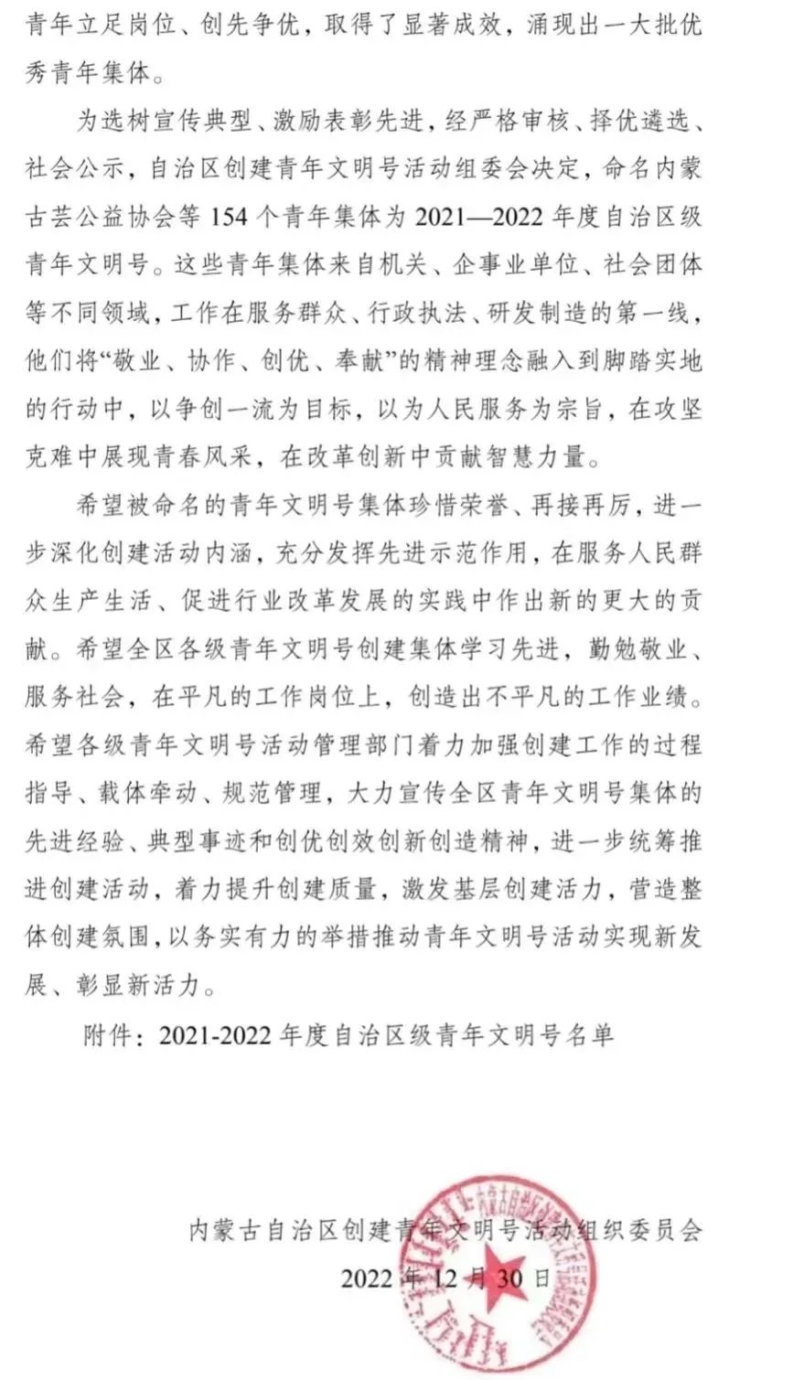 【喜报】宁城县中心医院麻醉手术科荣获 2021-2022 年度自治区级 「青年文明号」