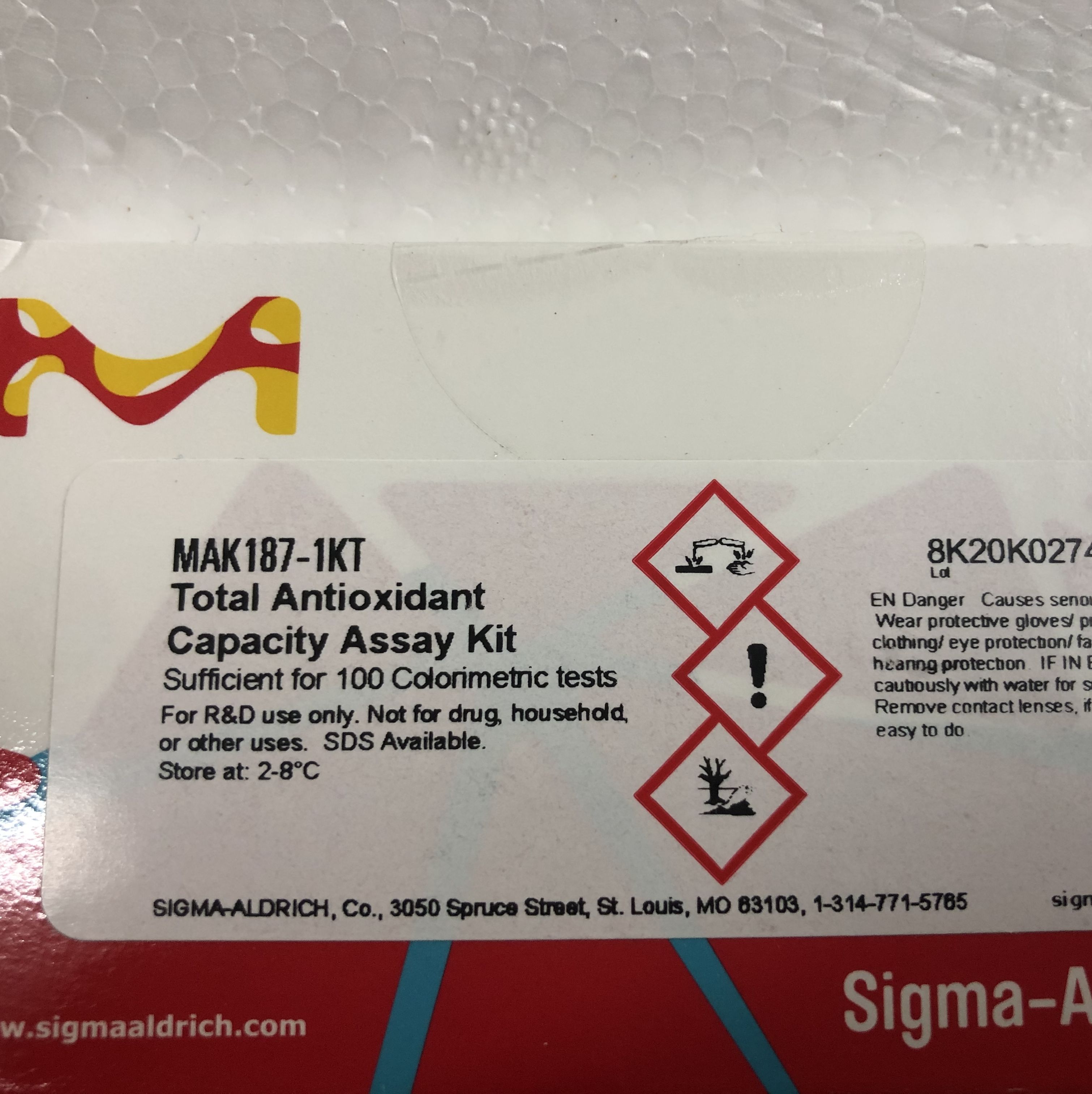 现货Sigma货号MAK187-1KT总抗氧化能力测定试剂盒13611631389上海睿安生物