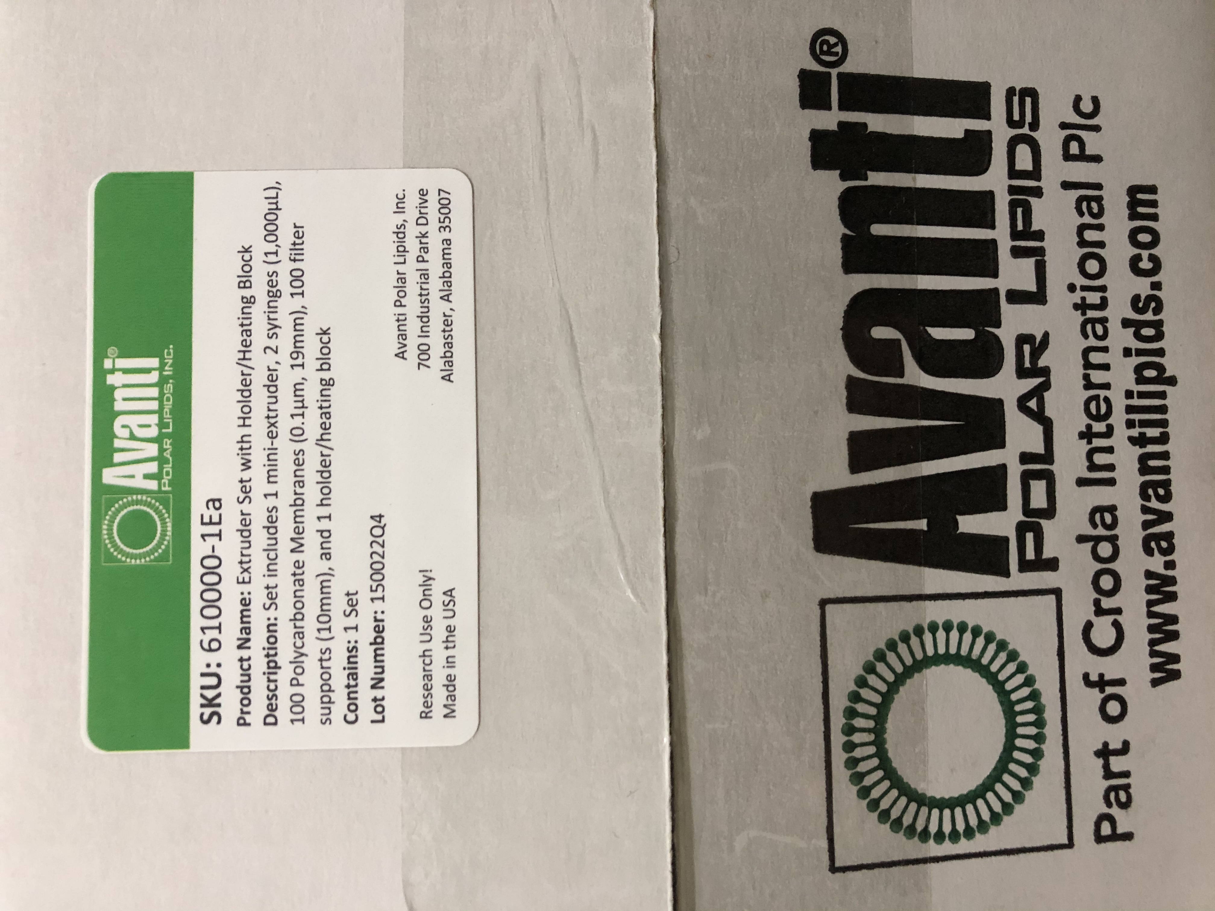 现货Avanti货号610000挤出器套件[带支架(加热块)]询订13611631389上海睿安生物