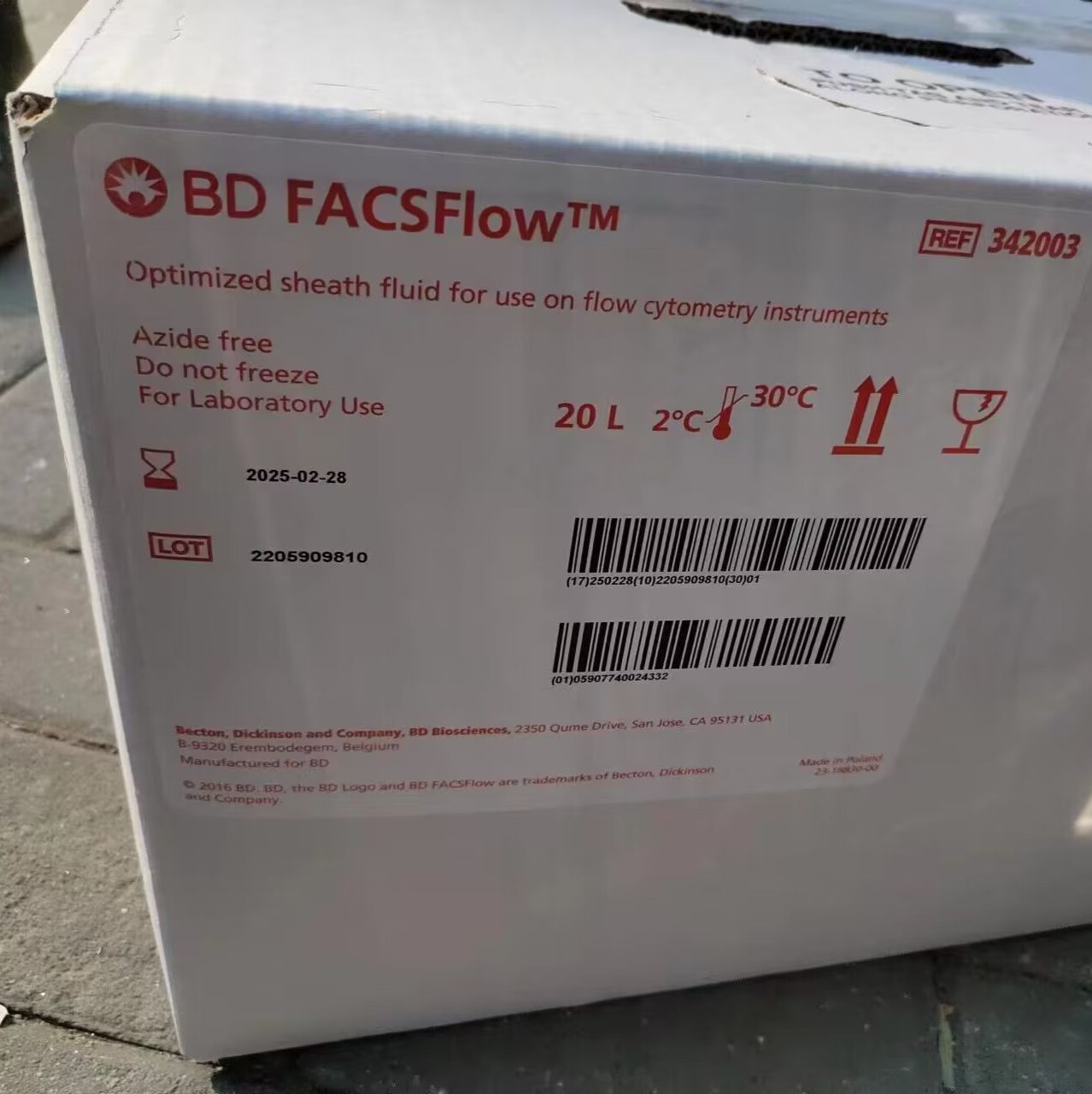 BD FACSFlow™ 342003 流式细胞分析用鞘液