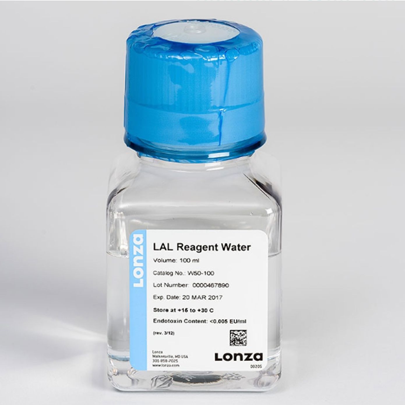LONZA W50-100无内毒素水，灵敏度