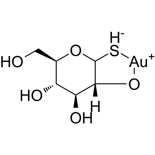 Aurothioglucose含有单价金离子，是一种有效的 