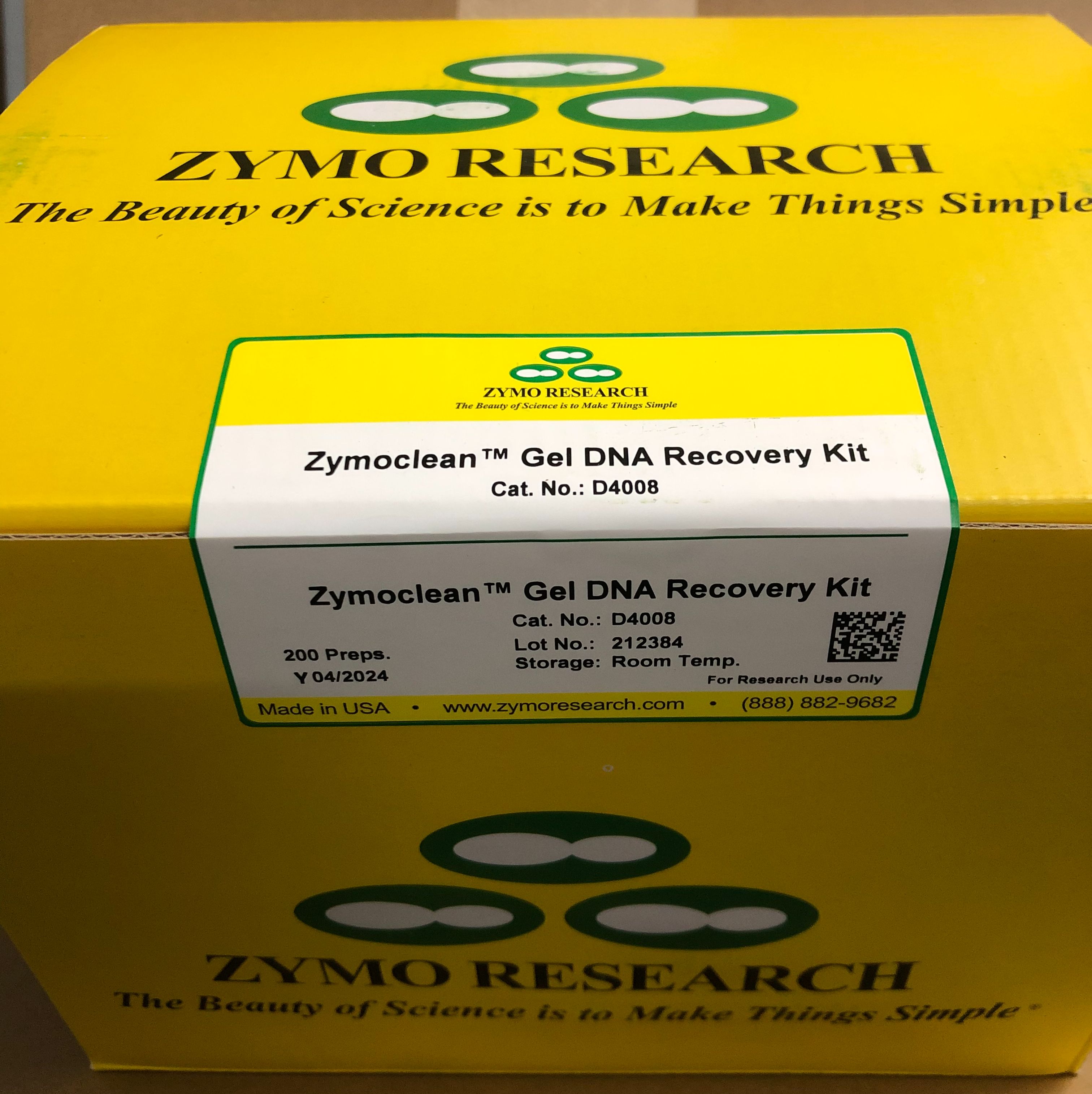 Zymo Research货号D4008胶回收试剂盒13611631389上海睿安生物