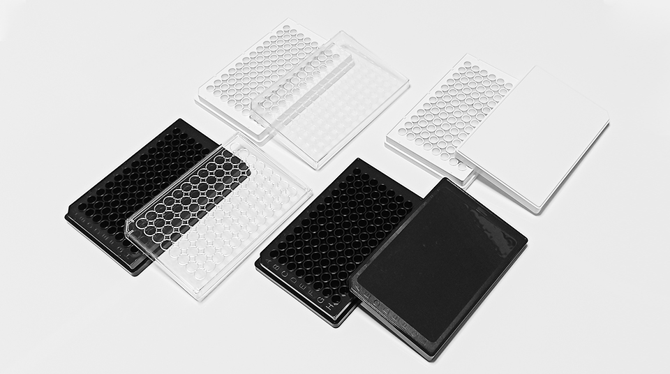 TC处理白底透明盖96孔平底板，吸塑盒，灭菌