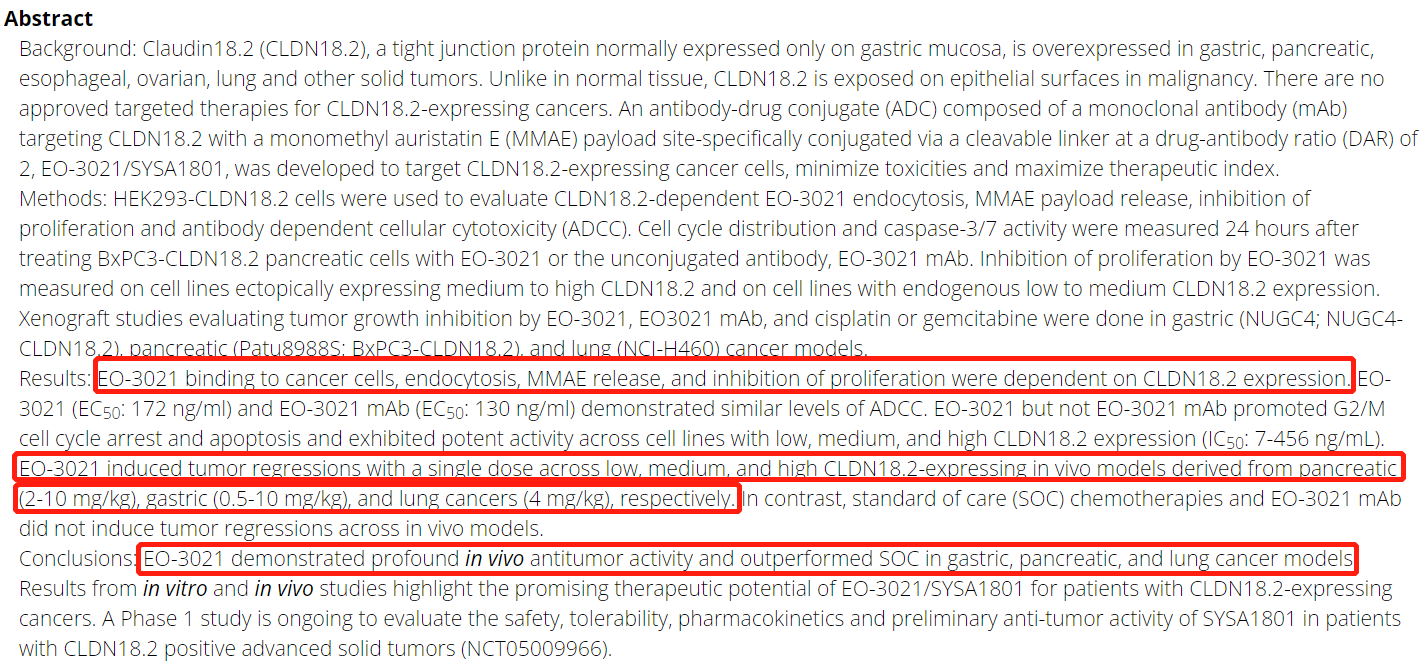 AACR2023| ADC药物及可用临床前动物模型