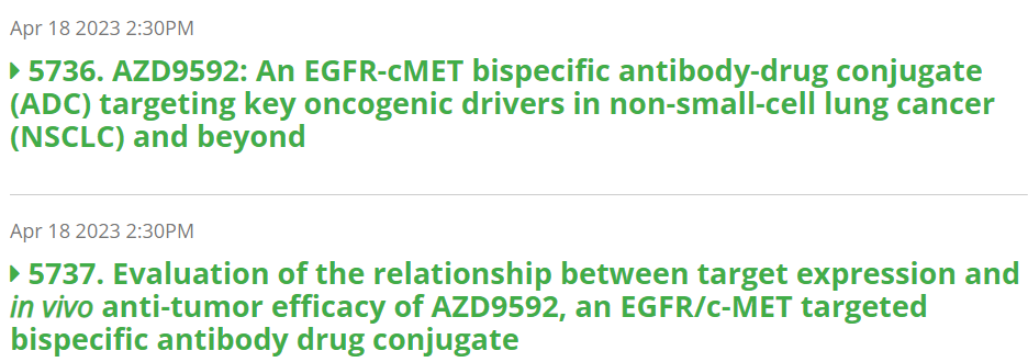 AACR2023| ADC药物及可用临床前动物模型