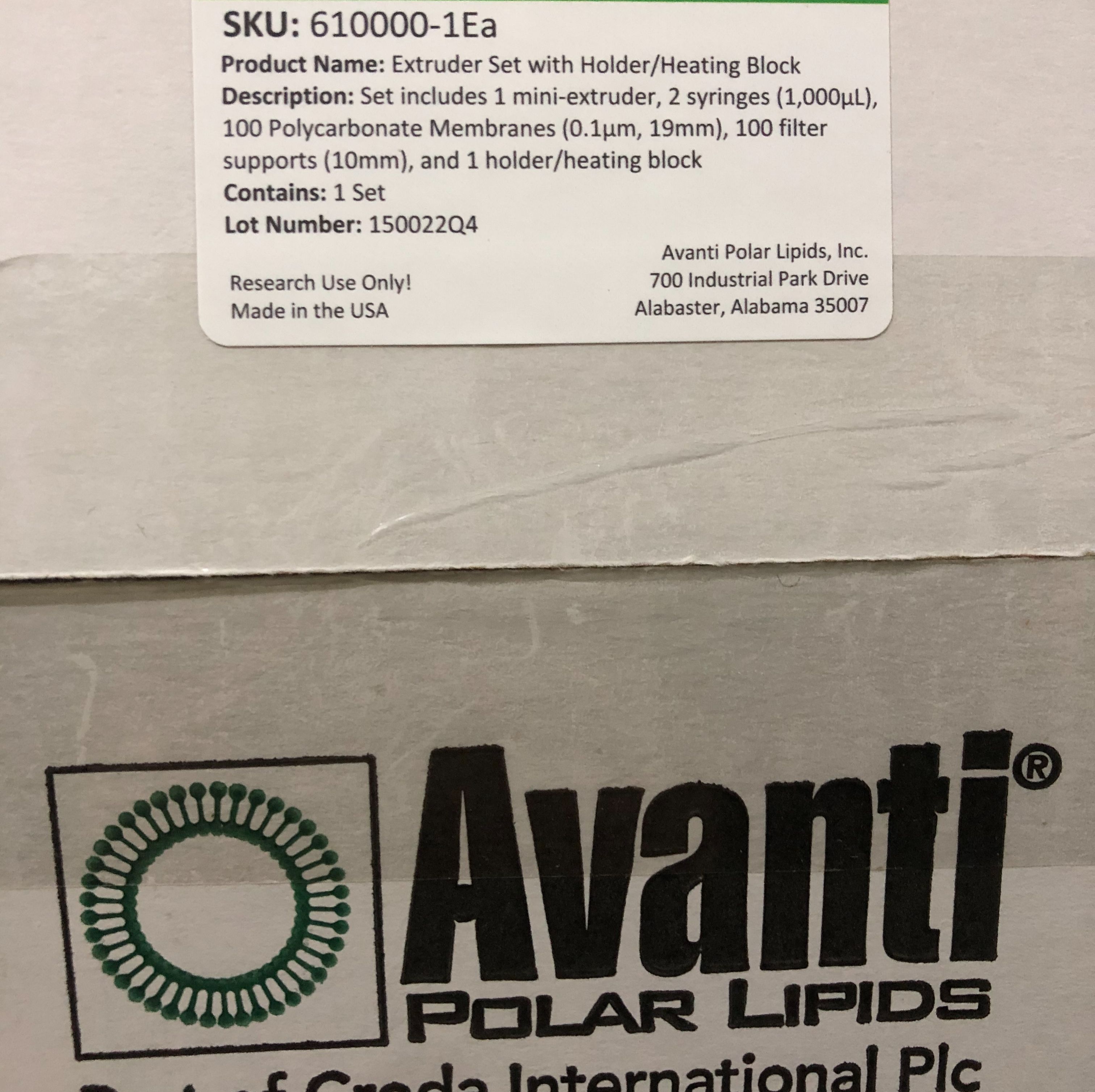 Avanti货号610000挤出器套件[带支架(加热块)]大量现货13611631389上海睿安生物