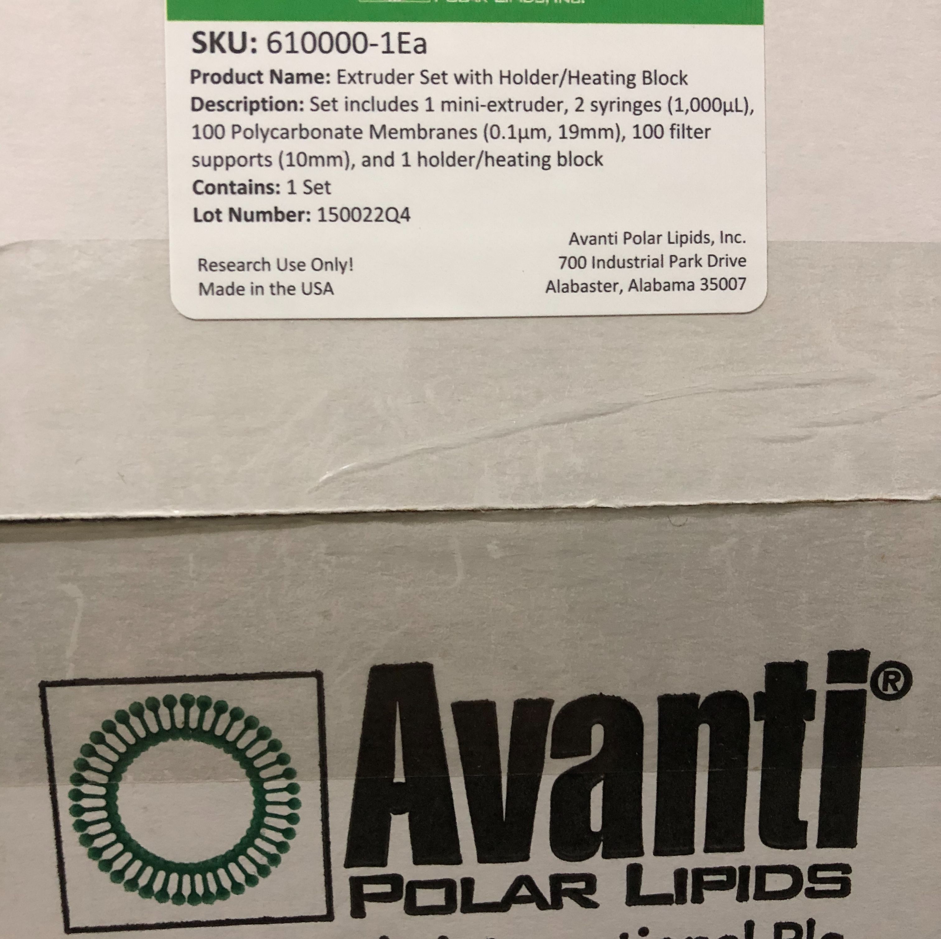 大量现货Avanti货号610000挤出器套件[带支架(加热块)]13611631389上海睿安生物