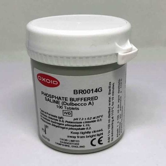 Oxoid 磷酸盐缓冲液片剂BR0014G；基础品红指示剂BR0050A；巴bi妥补体结合试验稀释液片剂BR0016G