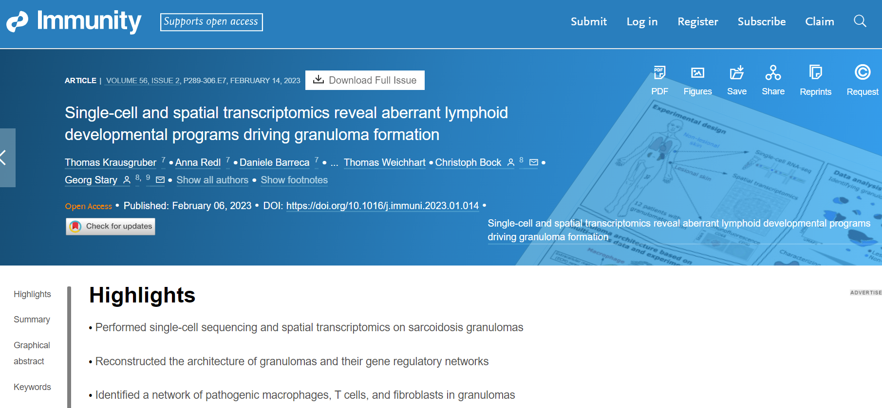 Immunity| Tissue Cytometry原位单细胞精准定量技术结合空间转录组揭示肉芽肿和TLS的形成可能具有相同的生物学过程