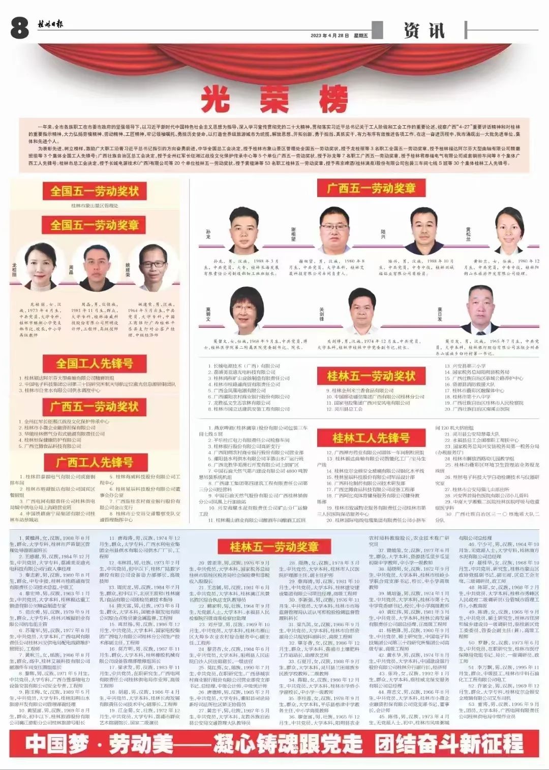 桂林医学院第二附属医院莫碧文、罗丹桂分别荣获广西五一劳动奖章、广西青年五四奖章